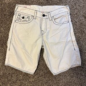 True Religion BoardShorts Men size 30 White Cargo Swim Trucks